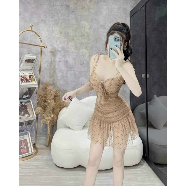 [ VẢI NAKI] Vải lưới ren hoạ tiết chấm bi may váy đầm, áo kểu, chụp hình sản phẩm, nail khổ 1,5m