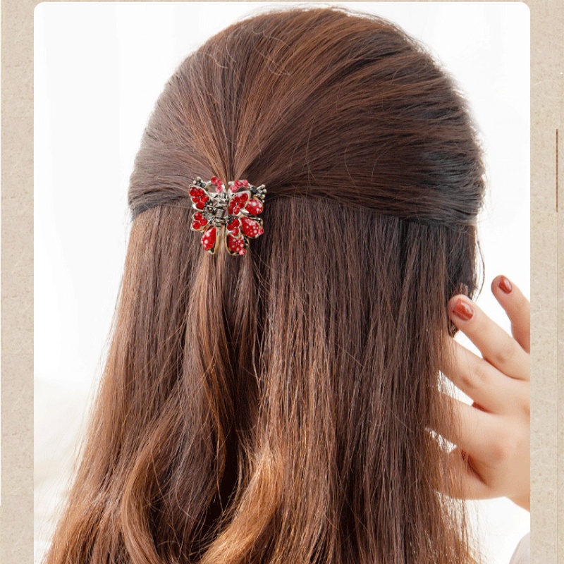 Kẹp Tóc Nhỏ Đính Đá Phong Cách Retro