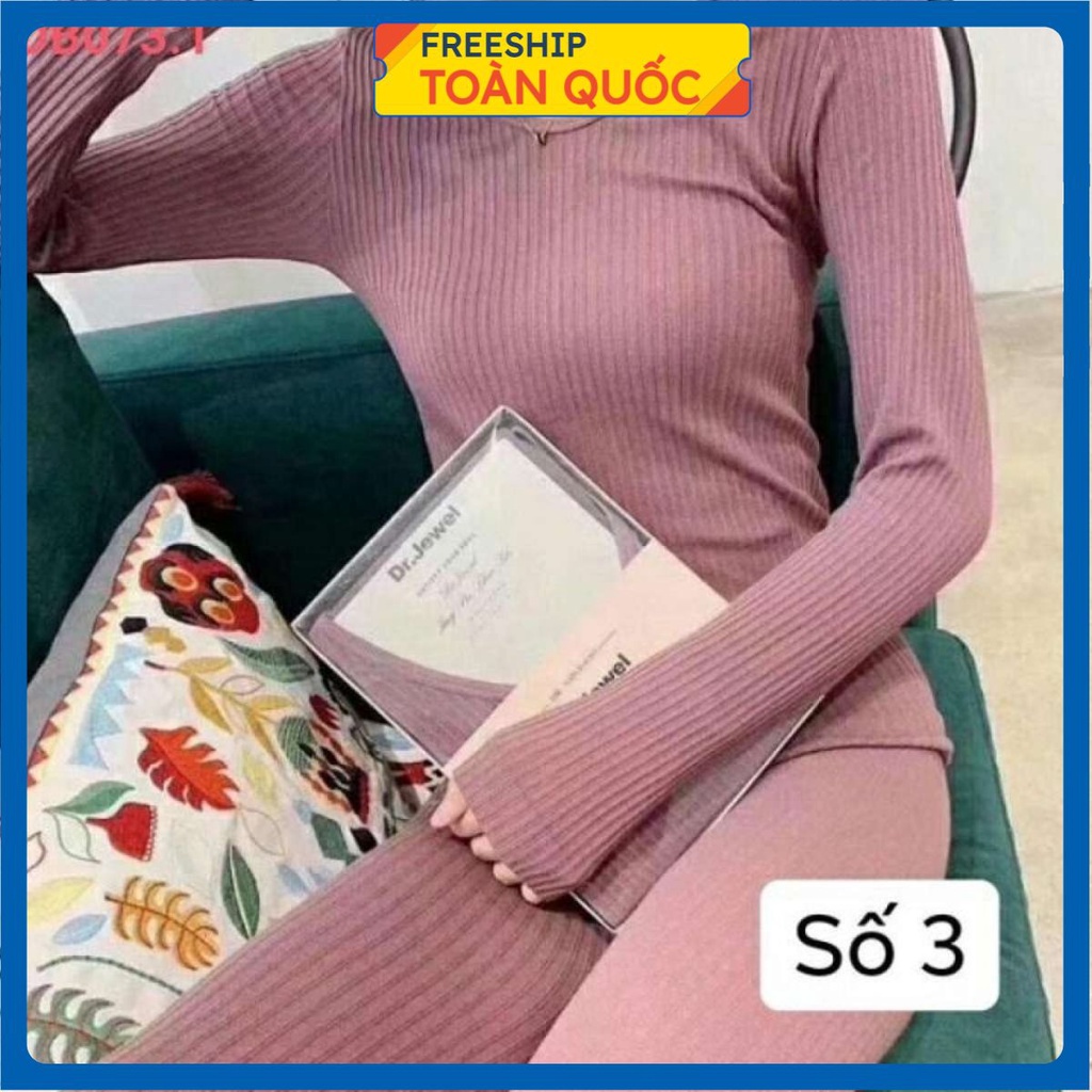 Bộ đồ giữ nhiệt len tăm cho nữ, Bộ quần áo giữ nhiệt nữ HENNY ROE