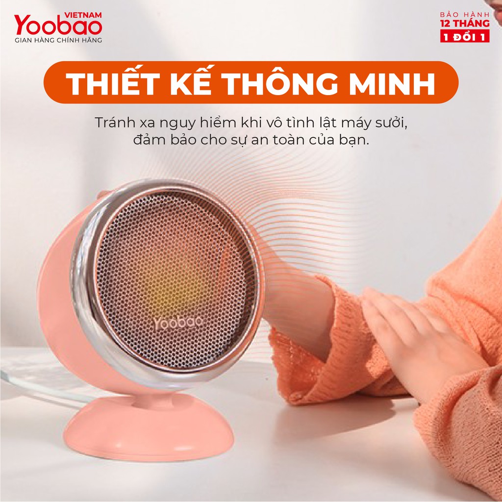 Quạt sưởi ấm mini để bàn Yoobao W1 Công suất 600W Dòng điện 220V - Hàng phân phối chính hãng Bảo hành 12 tháng 1 đổi 1