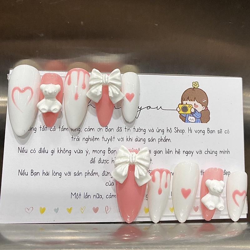 Móng giả Nailbox nơ gấu