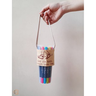 Quai vải canvas Keep the Earth beneath your feet/ Túi vải đựng ly giữ nhiệt/ Quai xách ly giữ nhiệt/ Túi xách ly tumbler