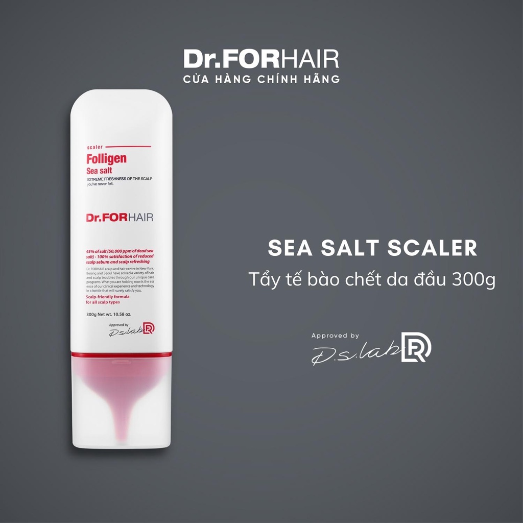 Muối biển tẩy tế bào da chết da đầu, tóc giảm gàu Dr.FORHAIR/Dr For Hair Sea Salt Scaler 300g