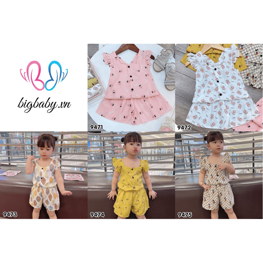 Bộ Đũi Cánh Tiên Bé Gái Có Size Cho Bé Từ 7-22KG