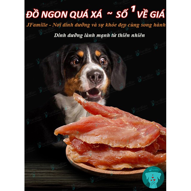 [NGON TUYỆT]Thịt Gà Nhồi Bông Cải, Cá Tuyết Cho Thú Cưng. Bánh Thưởng Dinh Dưỡng, Đồ Ăn Vặt Chó Mèo. Gói 100gr-JFamille