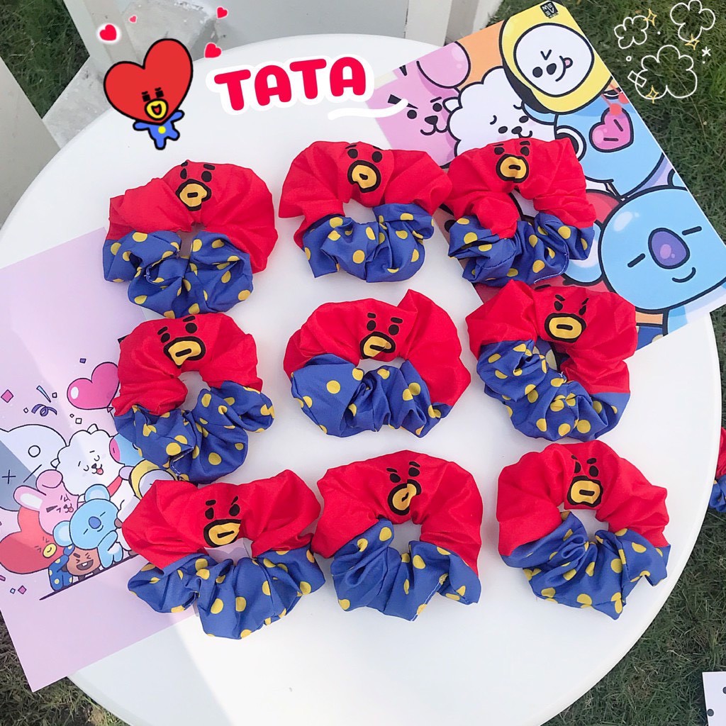 Cột tóc Scrunchies BT21, dây buộc tóc vải scunchie BTS THE CHARACTERS