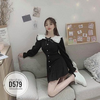BIGSIZE ĐẦM CỔ BÈO D579