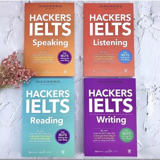 Hacker ielts - trọn bộ 4 cuốn hackers ielts - khổ a4 - bìa màu - in đen trắng