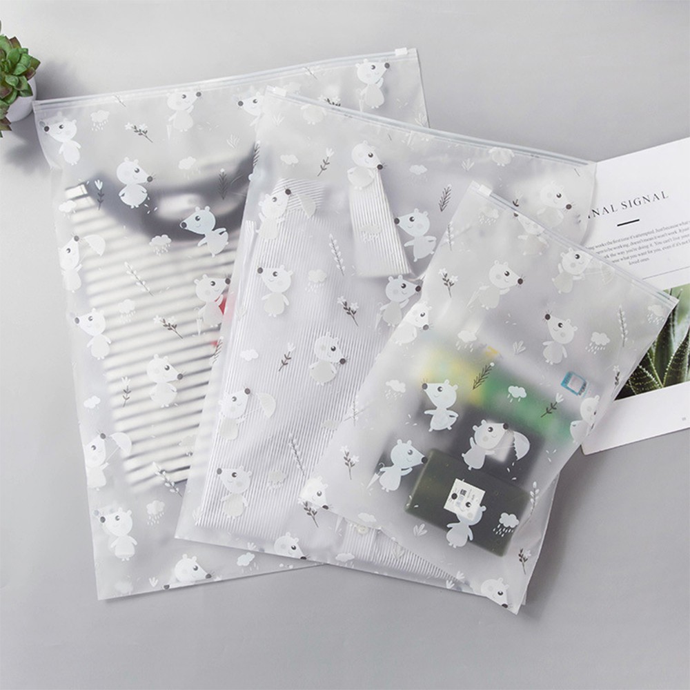 TÚI KHÓA ZIP Hoa Văn Gấu Có Khóa Kéo - Túi Zipper Đựng Quần Áo, Đồ Cá Nhân, Giày Dép - Chống Bụi & Nước