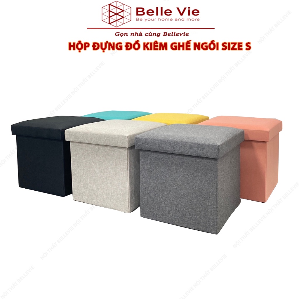 Hộp Đựng Đồ Kiêm Ghế Ngồi Đựng Đồ Đa Năng BELLEVIE Ghế 2 Trong 1 Có Thể Gấp Gọn Vừa Để Đồ Vừa Ngồi Cứng Cáp SIZE S