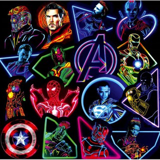 Sticker dán cao cấp AVENGERS PHONG CÁCH ĐÈN NEON Cực COOL ms#46