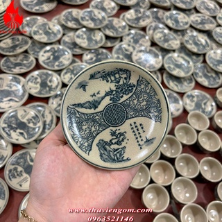 Bộ ấm chén Bát Tràng men rạn cổ