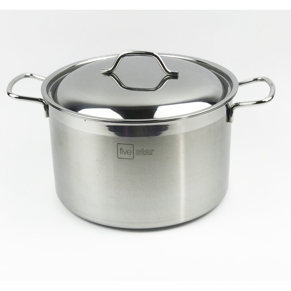 Nồi inox 3 đáy sandwich inox 430 Fivestar Standard bếp từ nắp inox  (16cm/18cm/20cm/24cm/26cm/28cm/30cm )