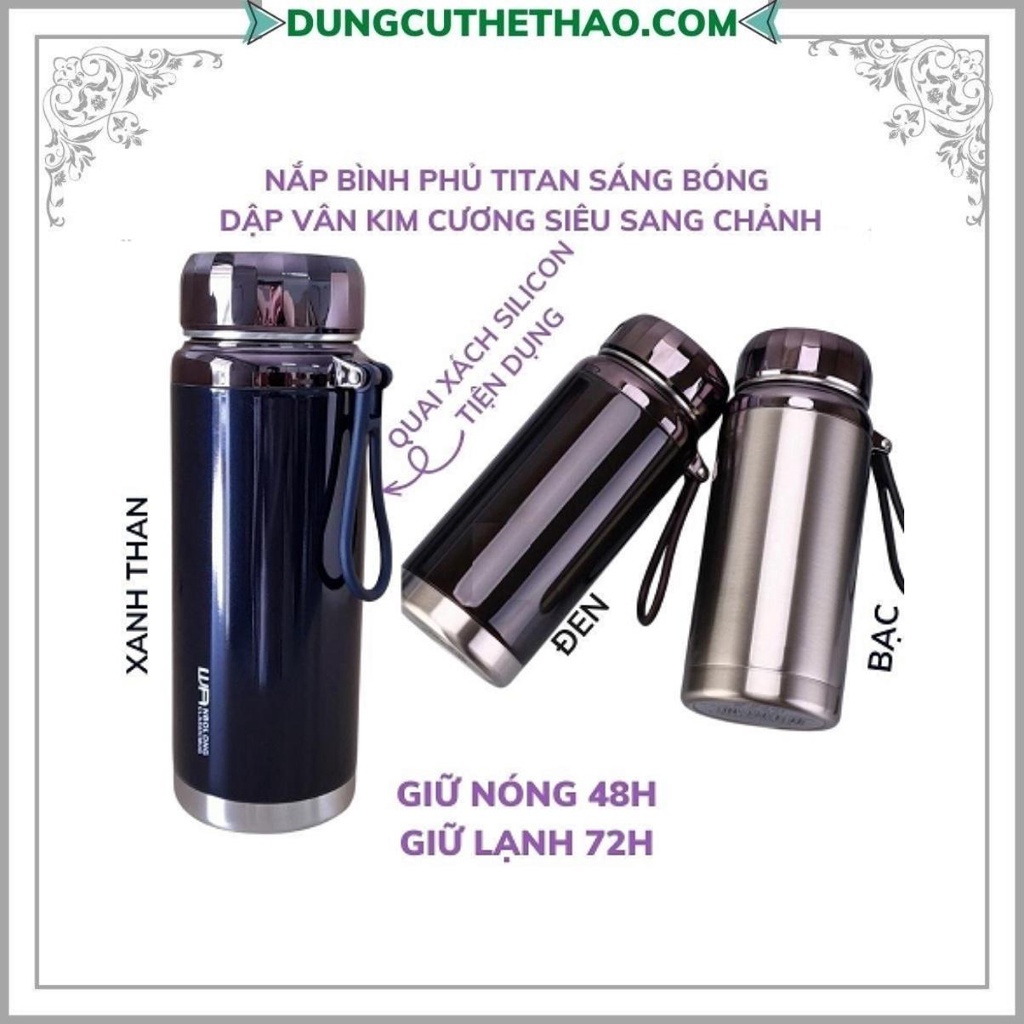 Bình Giữ Nhiệt Chất Liệu Inox 304 Nắp Kim Cương Cao Cấp Dung Tích 1200ML 1500ML Giữ Nóng 48H Giữ Lạnh 72H