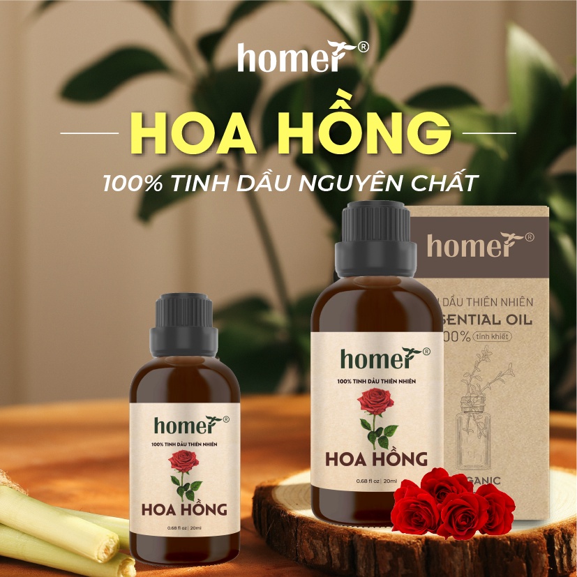 Combo 2 tinh dầu Ngọc Lan Tây + Hoa Hồng Homer 20ml/chai