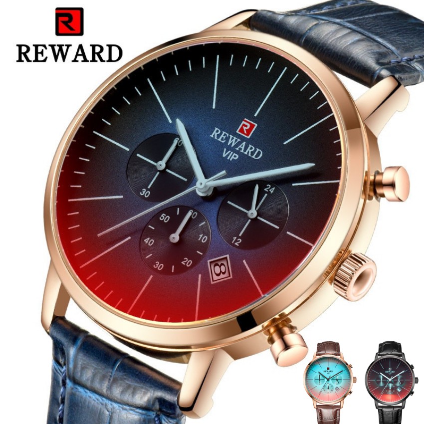 Đồng Hồ Nam Dây Da Reward KT83001 Chính Hãng 2019 NEW Bảo Hành 12 Tháng Top Brand Luxury Hàng Nhập HongKong