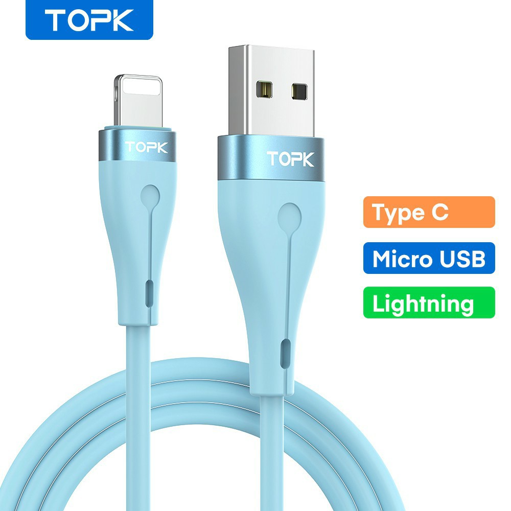 Dễ thương- Dây cáp sạc nhanh chất lượng cao TOPK AN10,AN46,AN84 Micro USB,Type C,cho ip