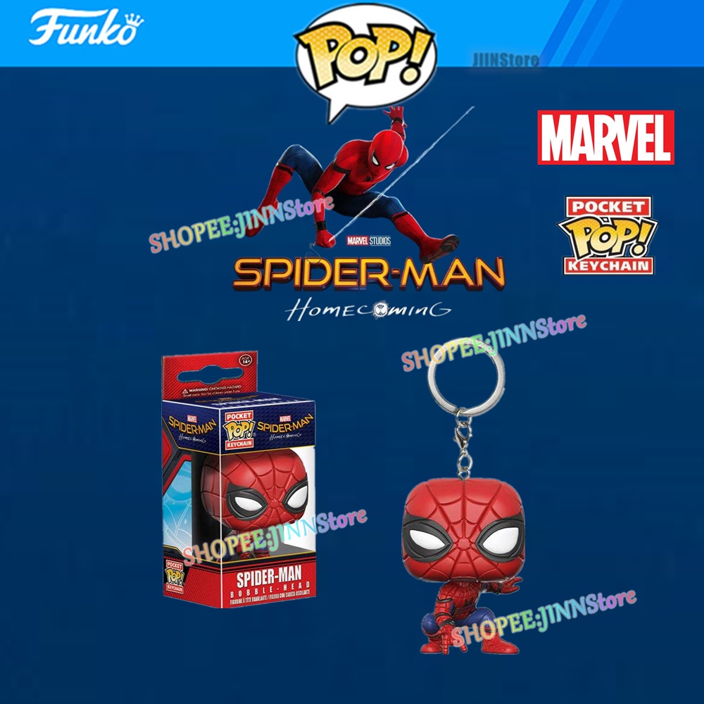 JINN Funko Móc khóa bỏ túi Spider-Man: Homecoming Vinyl Hình Đồ chơi Người nhện Sưu tầm Đồ chơi cho trẻ em Quà tặng sinh nhật