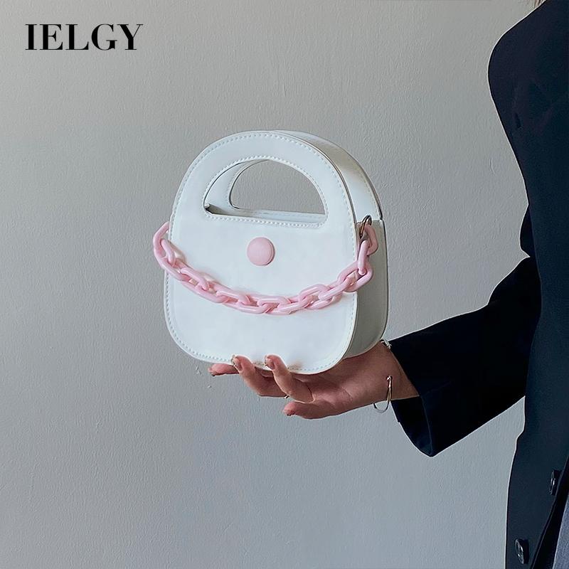 IELGY Túi Đeo Vai Dáng Tròn Nhỏ Màu Sắc Tương Phản Thời Trang Cho Nữ