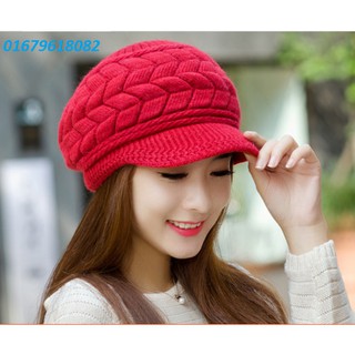 nón mũ len cừu dệt kim Hàn quốc cao cấp thời trang mới HNDK507