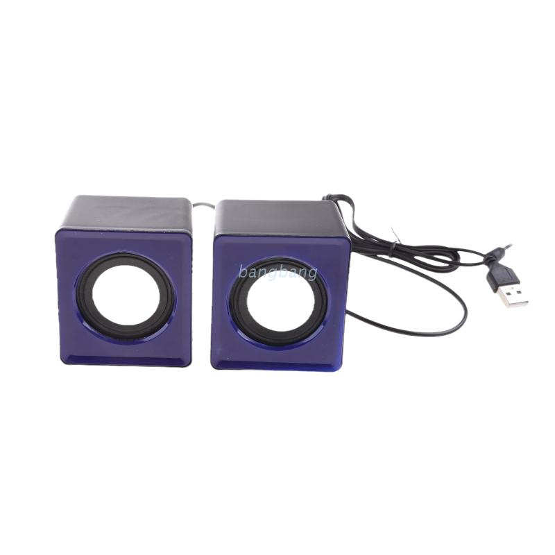 Loa có dây mini di động nhỏ gọn âm thanh nổi hình vuông nhỏ giao diện USB giắc cắm âm thanh 3.5 mm cho PC/ laptop