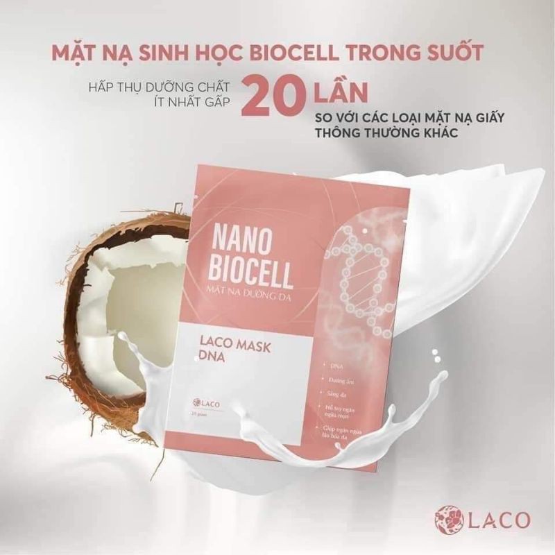 MẶT NẠ SINH HỌC NANO BIOCELL -TỪ NƯỚC DỪA TƯƠI LÊN MEN