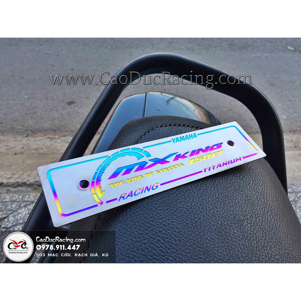 Bảng tên Mxking 150 Tittanium - bảng số trước titanium chữ MX KING 150 - điện phân 7 sắc