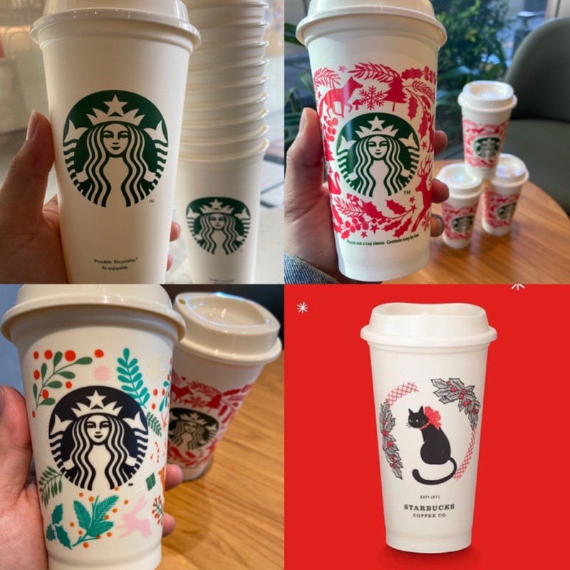Topper Reuseable Giáng Sinh Starbuck 2020