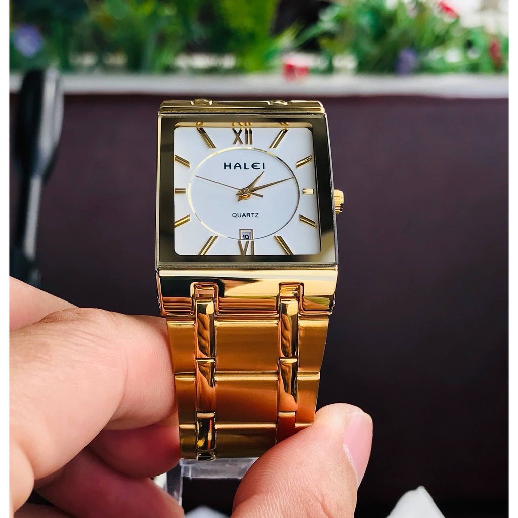 Đồng Hồ Nam HALEI 564M Mặt Chữ Nhật Dây Mạ Vàng | BigBuy360 - bigbuy360.vn