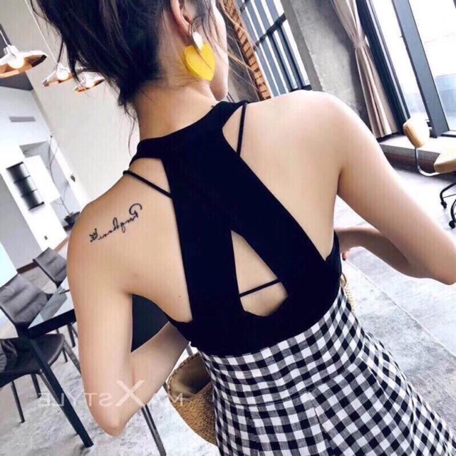 Áo yếm đan chéo lưng cotton