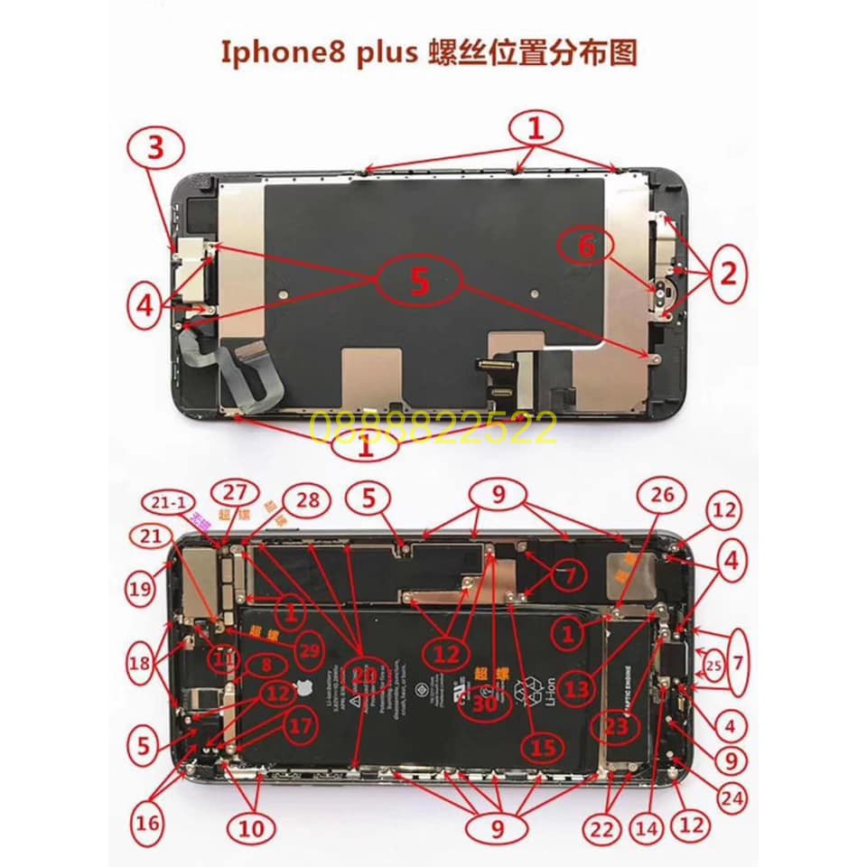 Full bộ ốc iPhone từ 6G đến XS Max