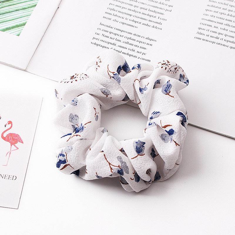 Đồ cột tóc vải chiffon họa tiết hoa xinh xắn C164A