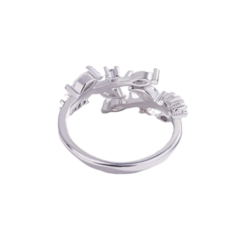 Nhẫn hở dành cho nữ kiểu dánh chiếc lá hình giọt sương ANTA Jewelry ATJ7007