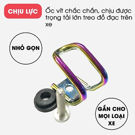 Móc treo đồ xe máy: móc U, móc gạt, móc bấm, móc titan cao cấp. Đủ các màu.