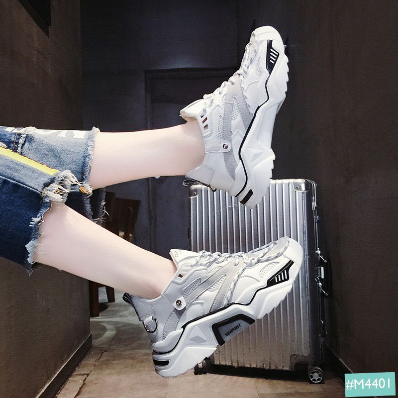 Giày Thể Thao Sneaker Cặp Đôi Nam Nữ Phản Quang MINSU M4401 Cool Ngầu Độn Đế Tăng Chiều Cao 5cm Kiểu Dáng Giày Hàn Quốc