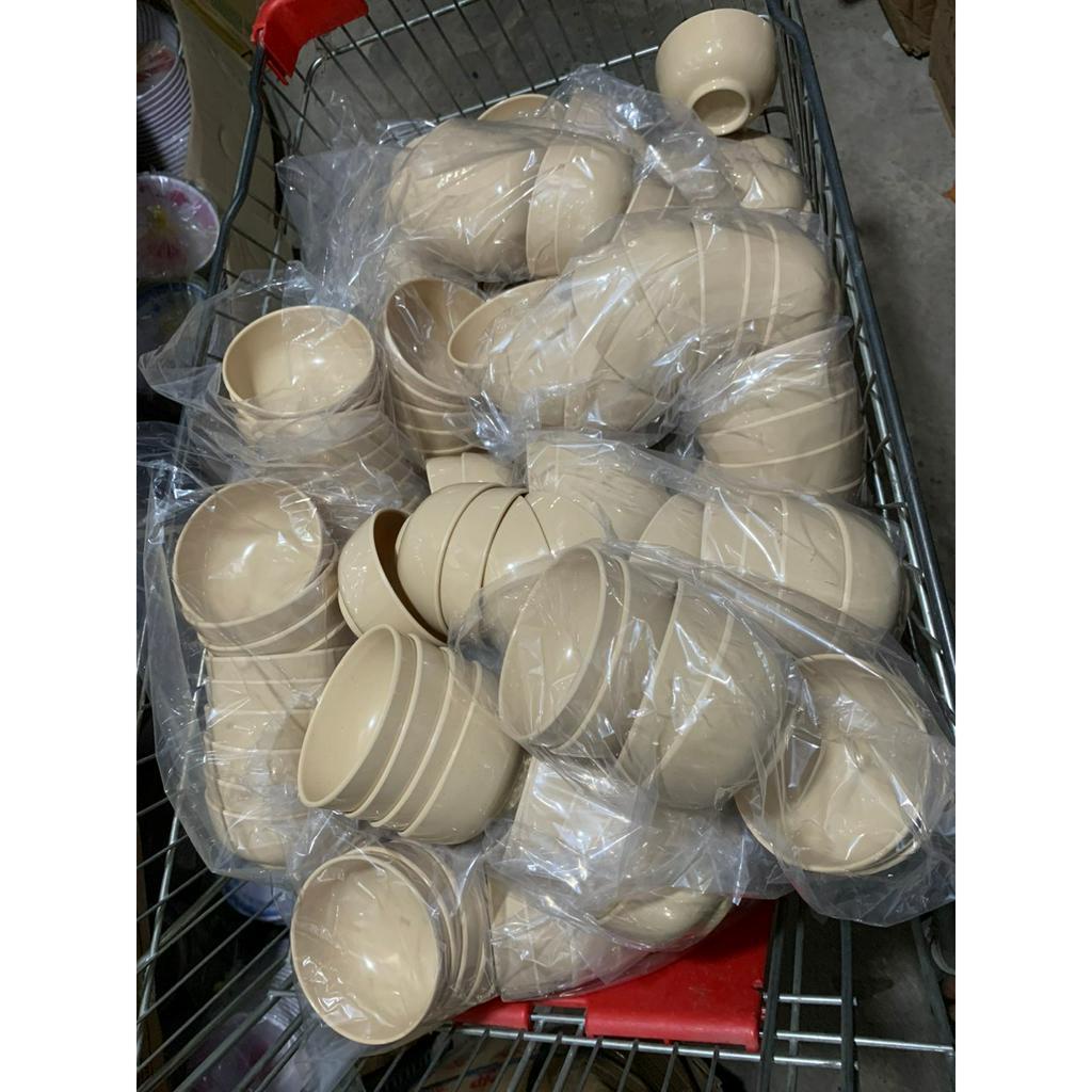 Combo 10 Chén Nhựa Melamine Cơm Chén Chè Màu Nâu