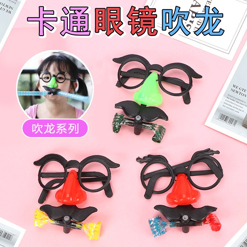 Mắt kính hóa trang chú hề có còi mũi tròn màu đỏ cà chua + bộ râu