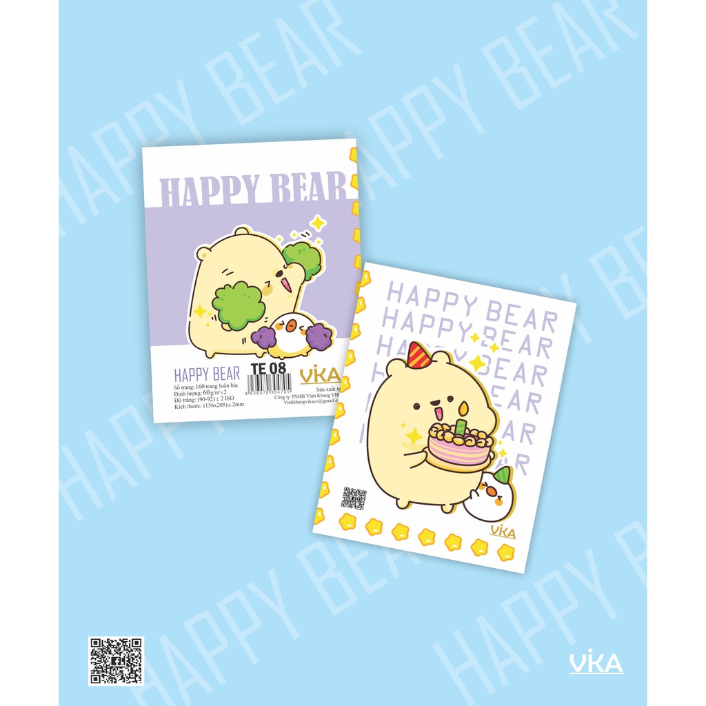 TẬP HỌC SINH VIKA: HAPPY BEAR 160 TRANG