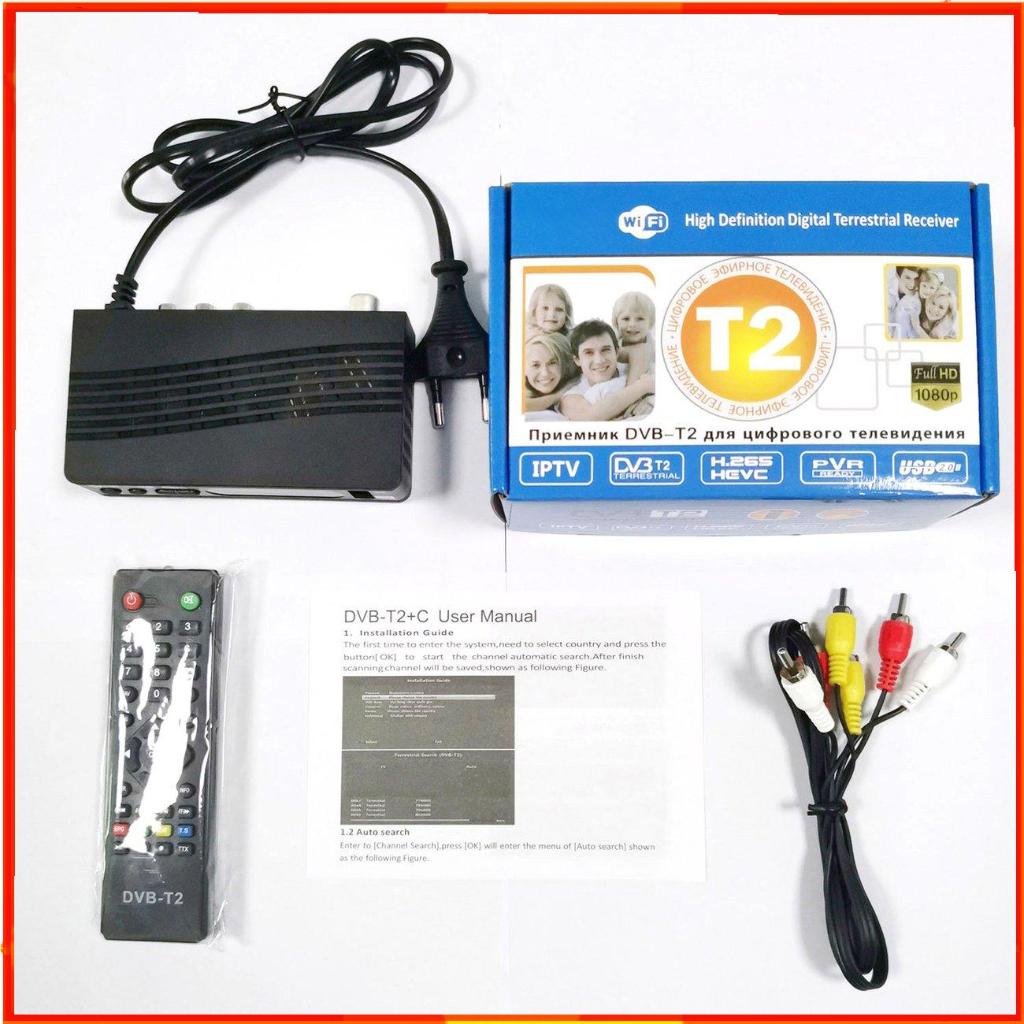 dvb t2 đầu thu kĩ thuật số Đầu Thu Truyền Hình Số Mặt Đất T201 DVB-T2 TV Tuner Terrestrial Support H.265 AV USB Remote Control Set Top Box