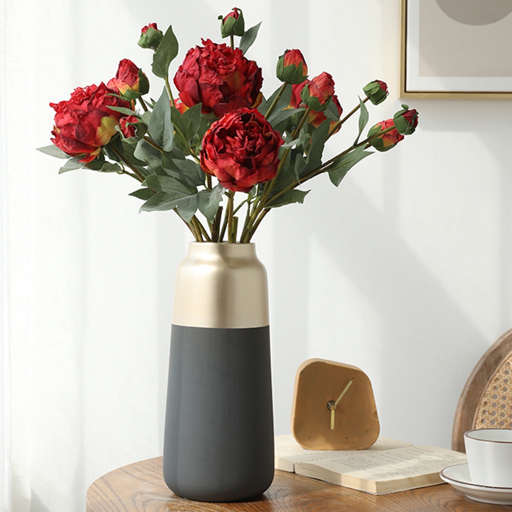 Hoa Mẫu Đơn Nhân Tạo 3 Đầu Trang Trí Bàn