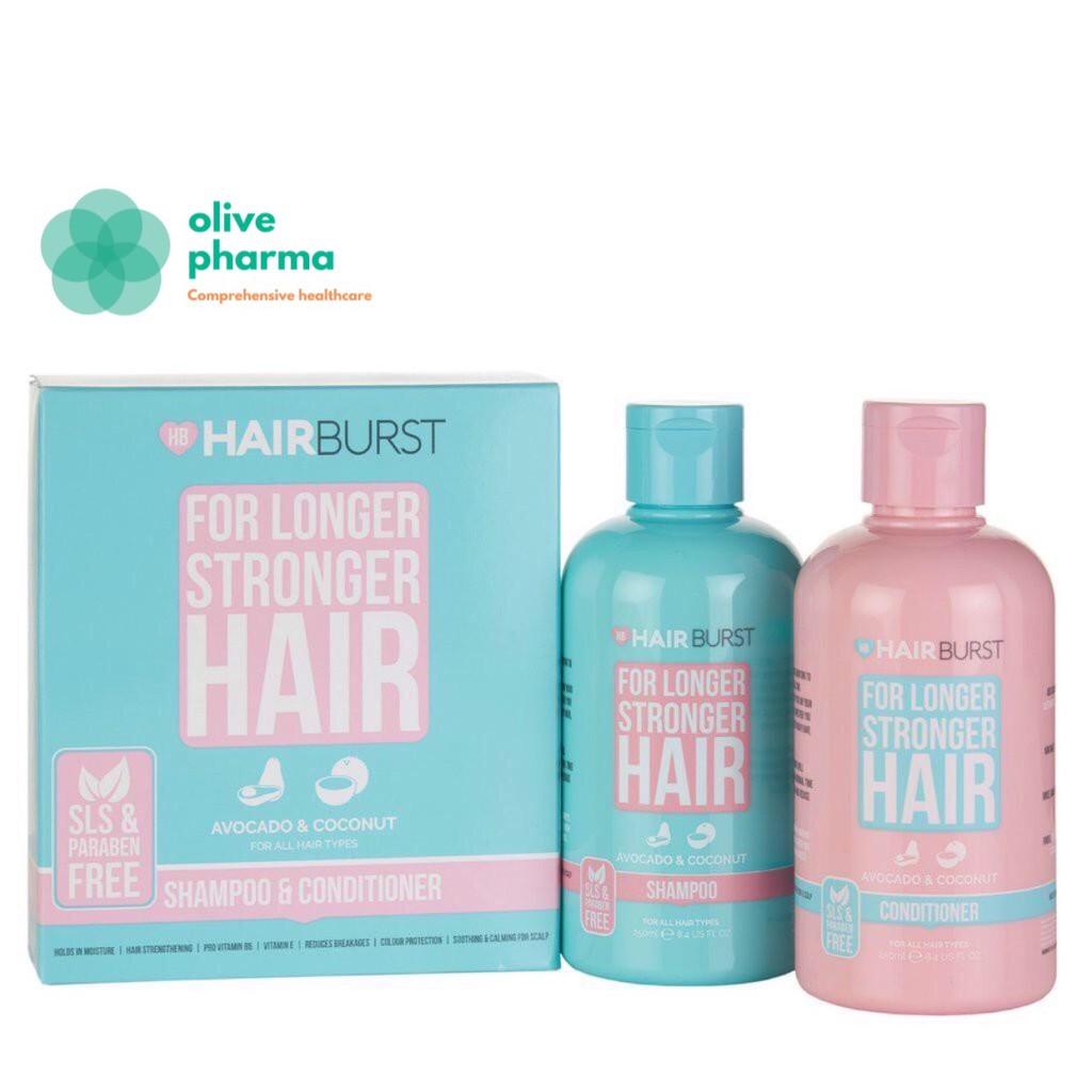 [Đại lý chính thức Hairburst] Cặp gội xả Hairburst kích thích mọc tóc, giảm gãy rụng 350ml/chai