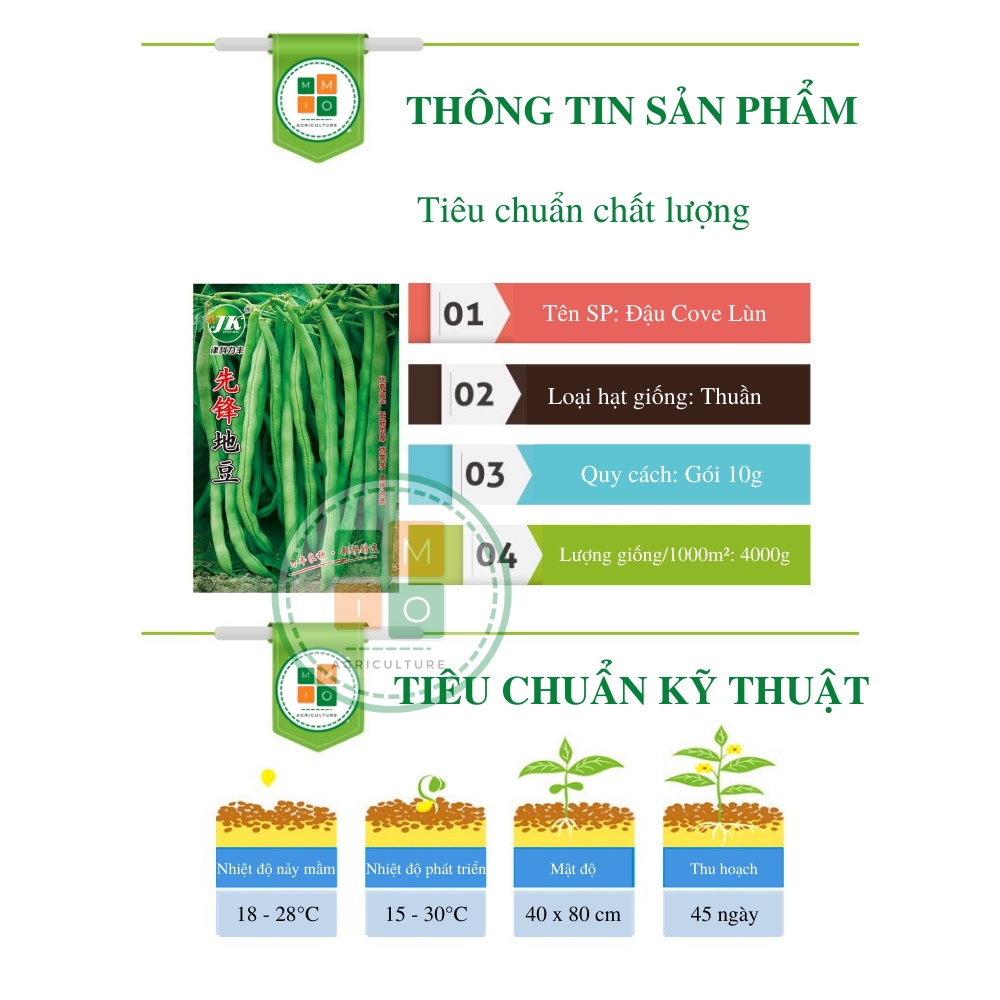 Hạt giống đậu cove lùn, giòn ngọt năng suất cao