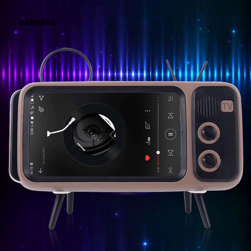 Loa Bluetooth không dây mini hình TV cổ điển kiêm giá đỡ điện thoại độc đáo