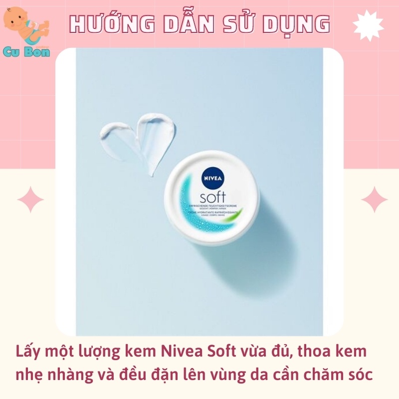 Kem Dưỡng Ẩm Toàn Thân Body Trắng Da Nivea Soft 200ml Hàng Đức Chuẩn dưỡng ẩm và dưỡng da, không khô nẻ, mất nước,..