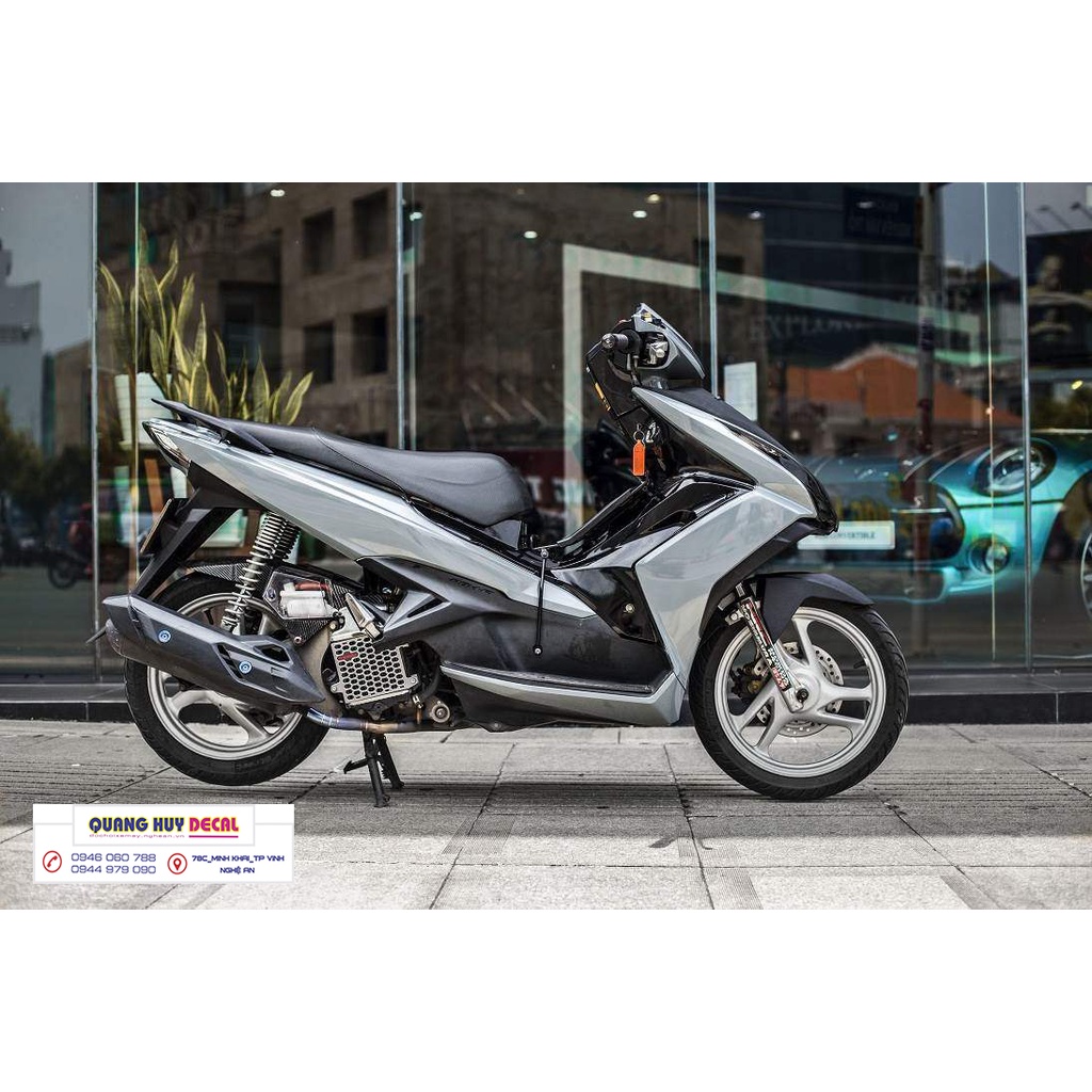 Tem xe air blade xám xi măng , tem trùm xe air blade, tem xe ab, tem dán xe máy ab xám xi măng