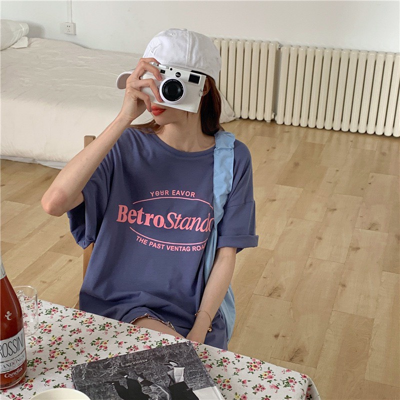 Áo thun xanh Betro NM chất thun cotton dầy dặn cầm nặng tay, màu xanh, from thụng tay lỡ