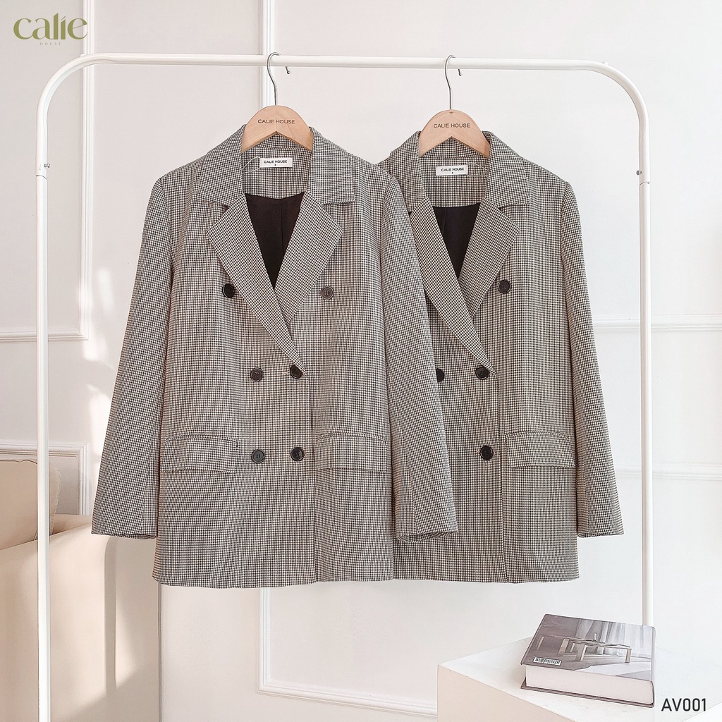 Áo vest kẻ thanh lịch thời trang thiết kế nữ Calie House AV001 | BigBuy360 - bigbuy360.vn