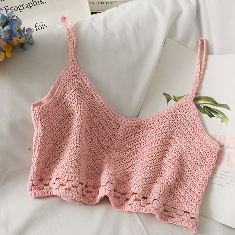 Áo Crop Top Hai Dây Cổ Chữ V Gợi Cảm Cho Nữ