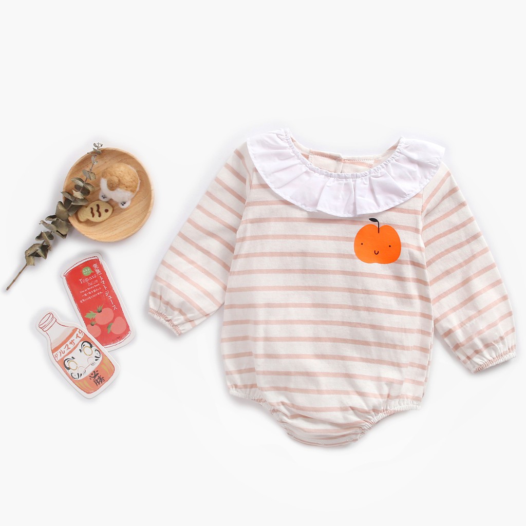 Áo Liền Quần Sanlutoz Cotton Kẻ Sọc Thời Trang Cho Bé Gái