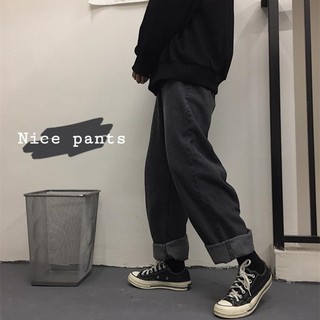 (HÀNG SẴN) Quần Jeans Nam ống rộng sắn gấu Ulzzang Hàn Quốc cá tính